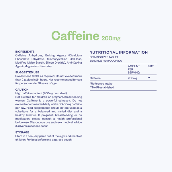 Caffeine 200mg Tablets 5 for 120 Tablets Sealions