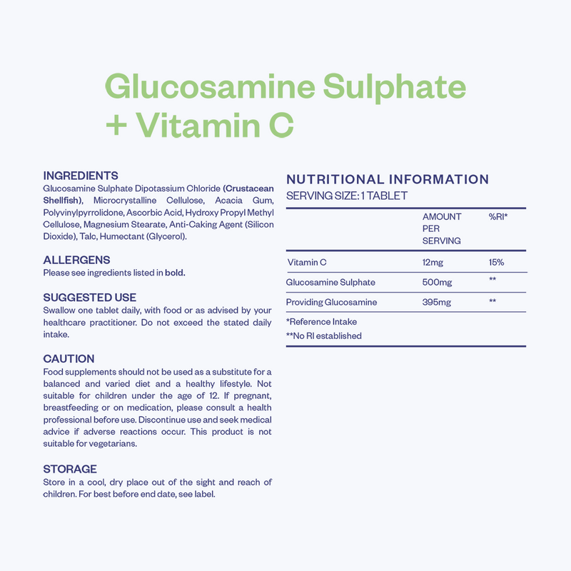 Glucosamine Sulphate + Vitamin C Tablets 500mg