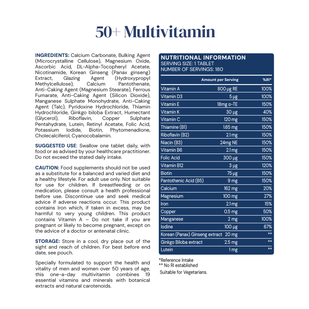 Multivitamin Tablets For Over 50