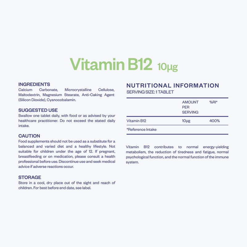 Sealions B12 Supplement Nutritional Info